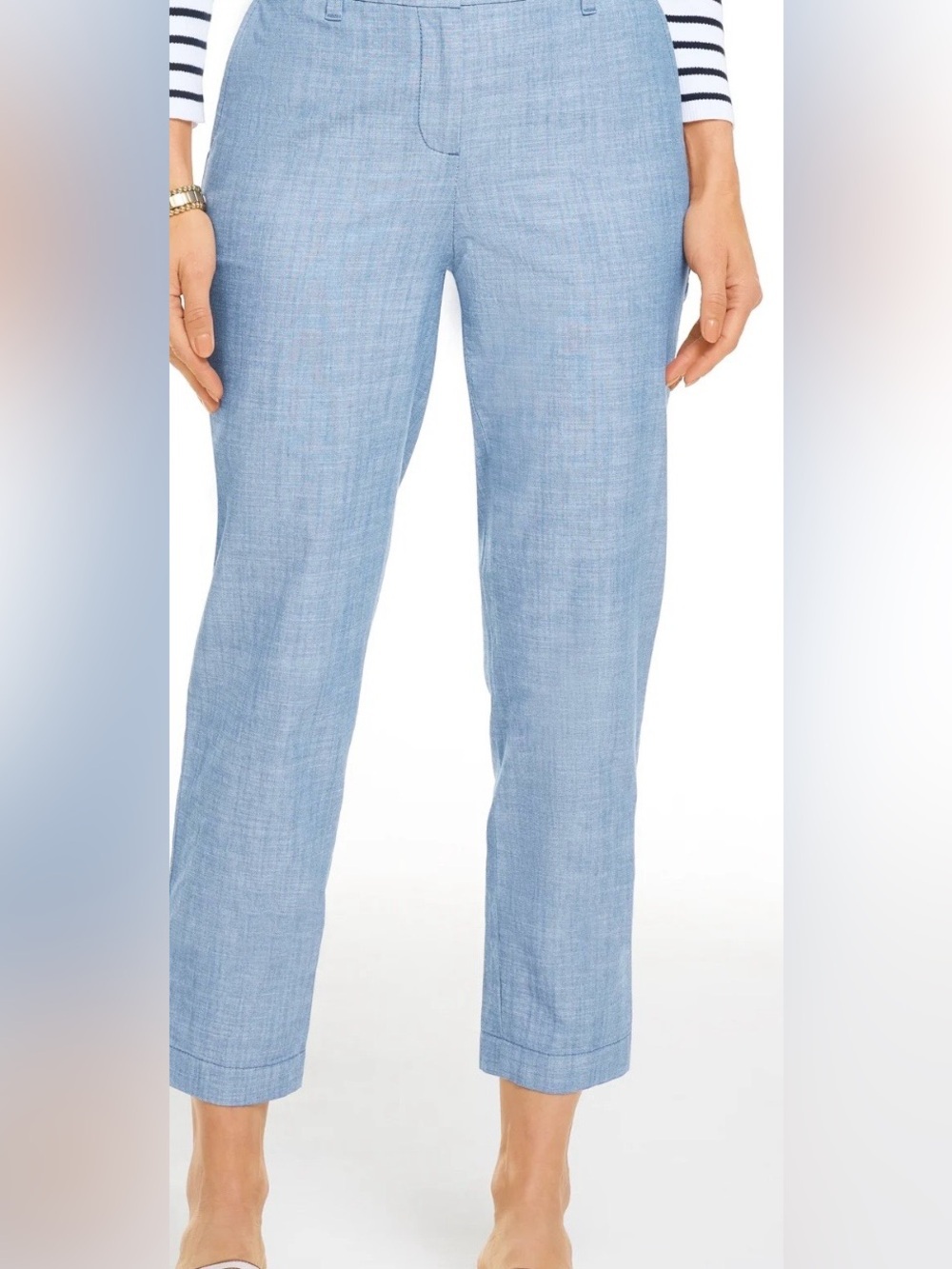 TALBOT’S - THE PERFECT CROP Light Blue Cropped Straight-Leg Pants